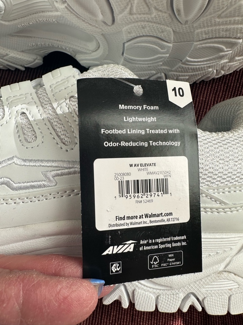 NWTS Avia White Womens Elevate Athletic Low-Top Walking Sneakers Sz 10 - Picture 11 of 11